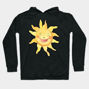 Watercolor Cute Smiling Happy Sun Hoodie